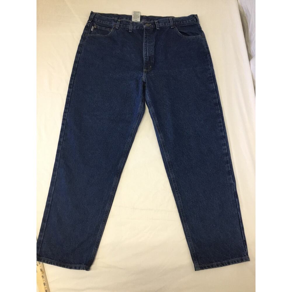 Carhartt Mens Relaxed Fit Work Jeans Blue Denim 38x30 Heavy Duty Carpenter Style